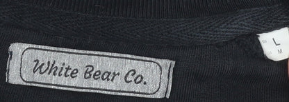 White Bear Co. Men's Black Pullover Logo Sweatshirt L