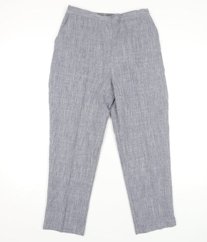 PINNS Women's Grey Polyester Straight Trousers Size 12