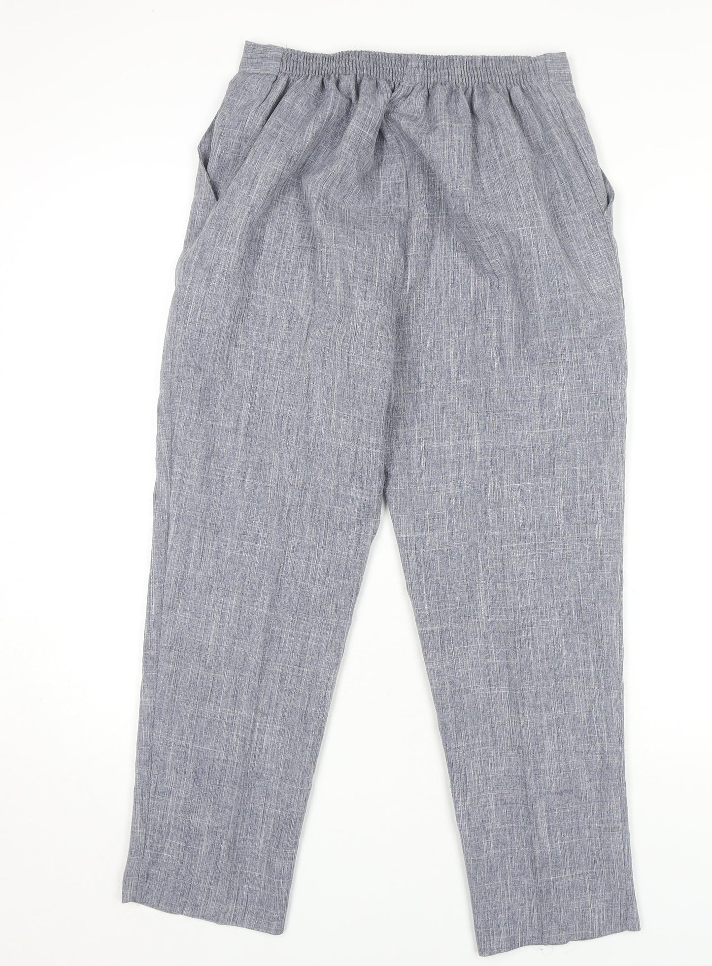 PINNS Women's Grey Polyester Straight Trousers Size 12