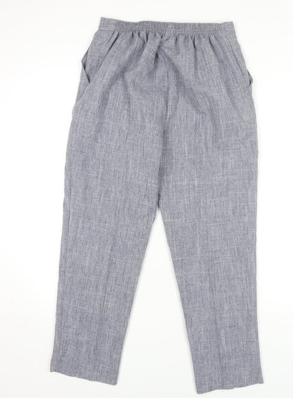 PINNS Women's Grey Polyester Straight Trousers Size 12