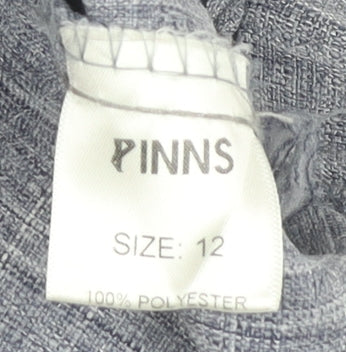 PINNS Women's Grey Polyester Straight Trousers Size 12