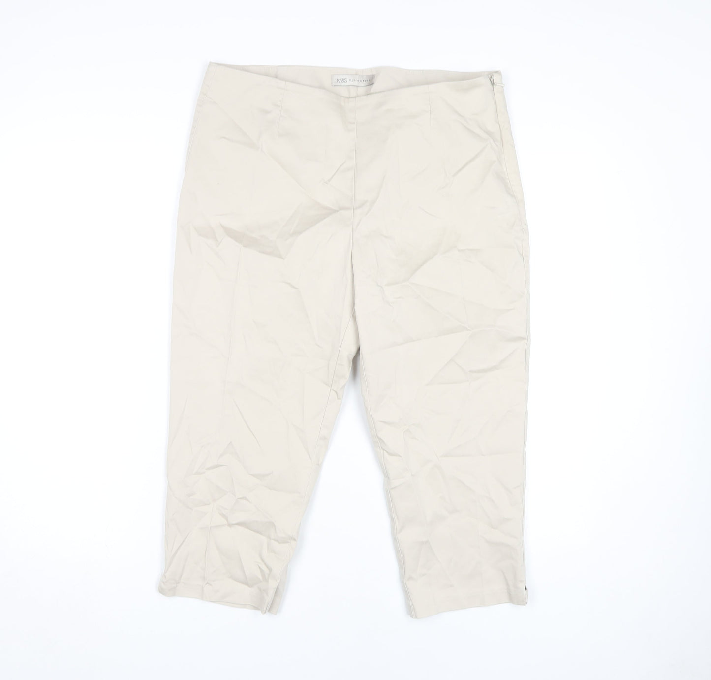 Womens UK Size 14 Marks and Spencer   Beige Trousers