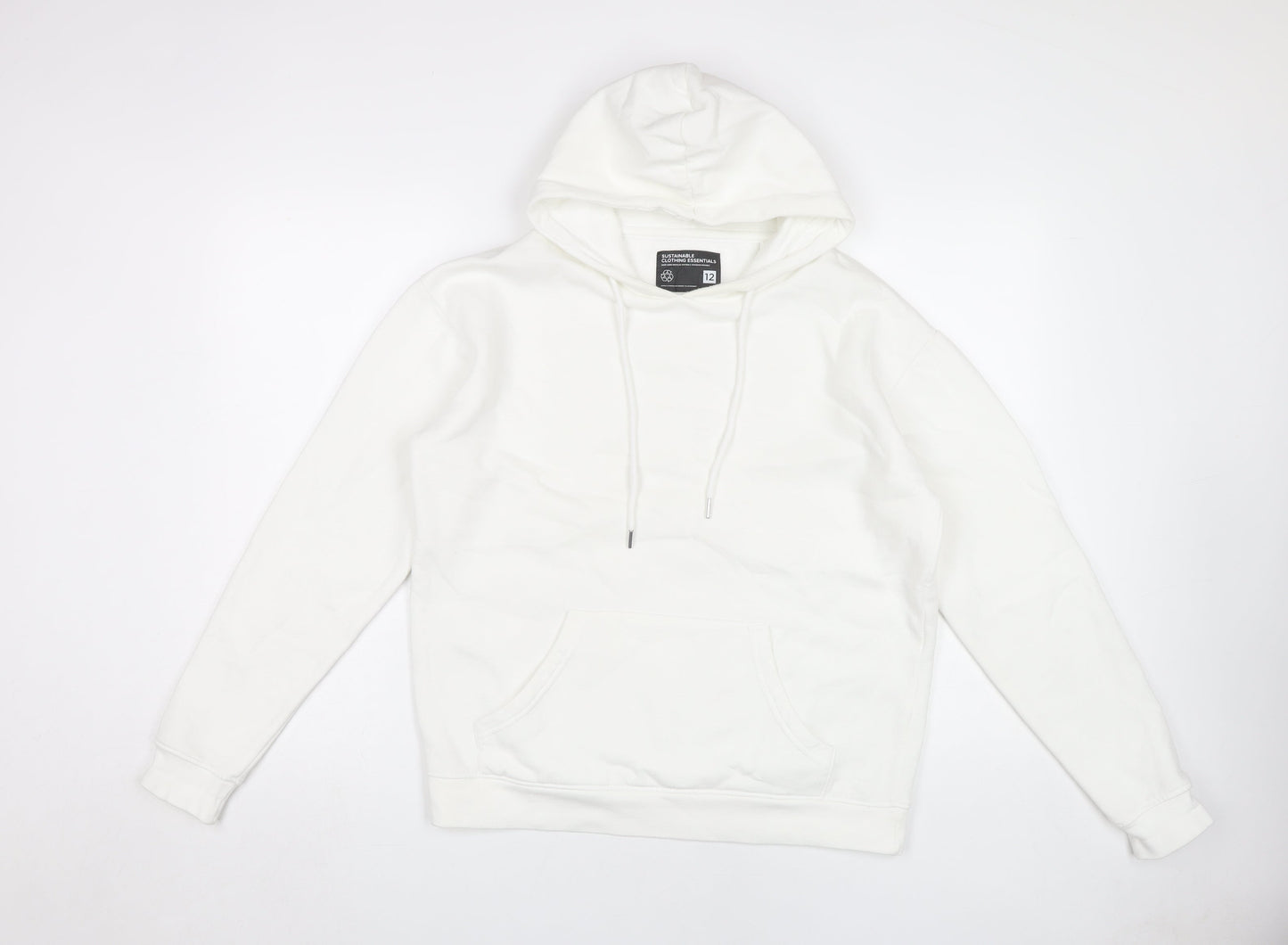 Fluid Women's White Pullover Hoodie Size 12 Casual