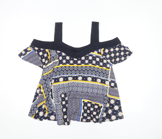 M&Co Women's Multicoloured Size 10 Off Shoulder Top