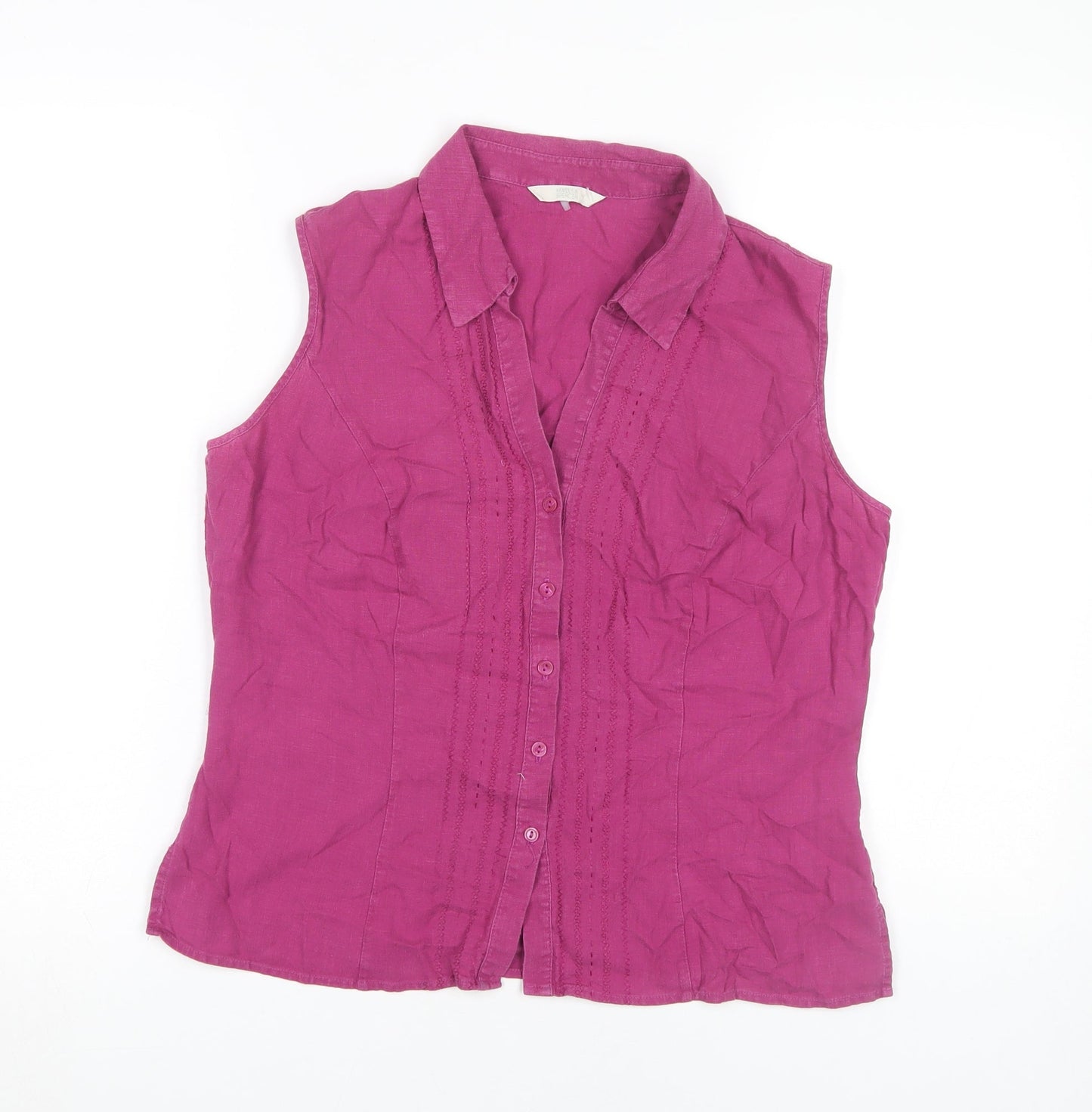 Womens UK Size 14 Marks and Spencer Purple Basic Button-Up