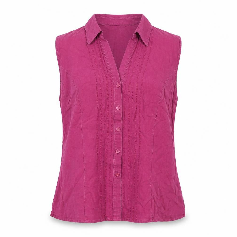 Womens UK Size 14 Marks and Spencer Purple Basic Button-Up