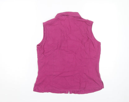 Womens UK Size 14 Marks and Spencer Purple Basic Button-Up