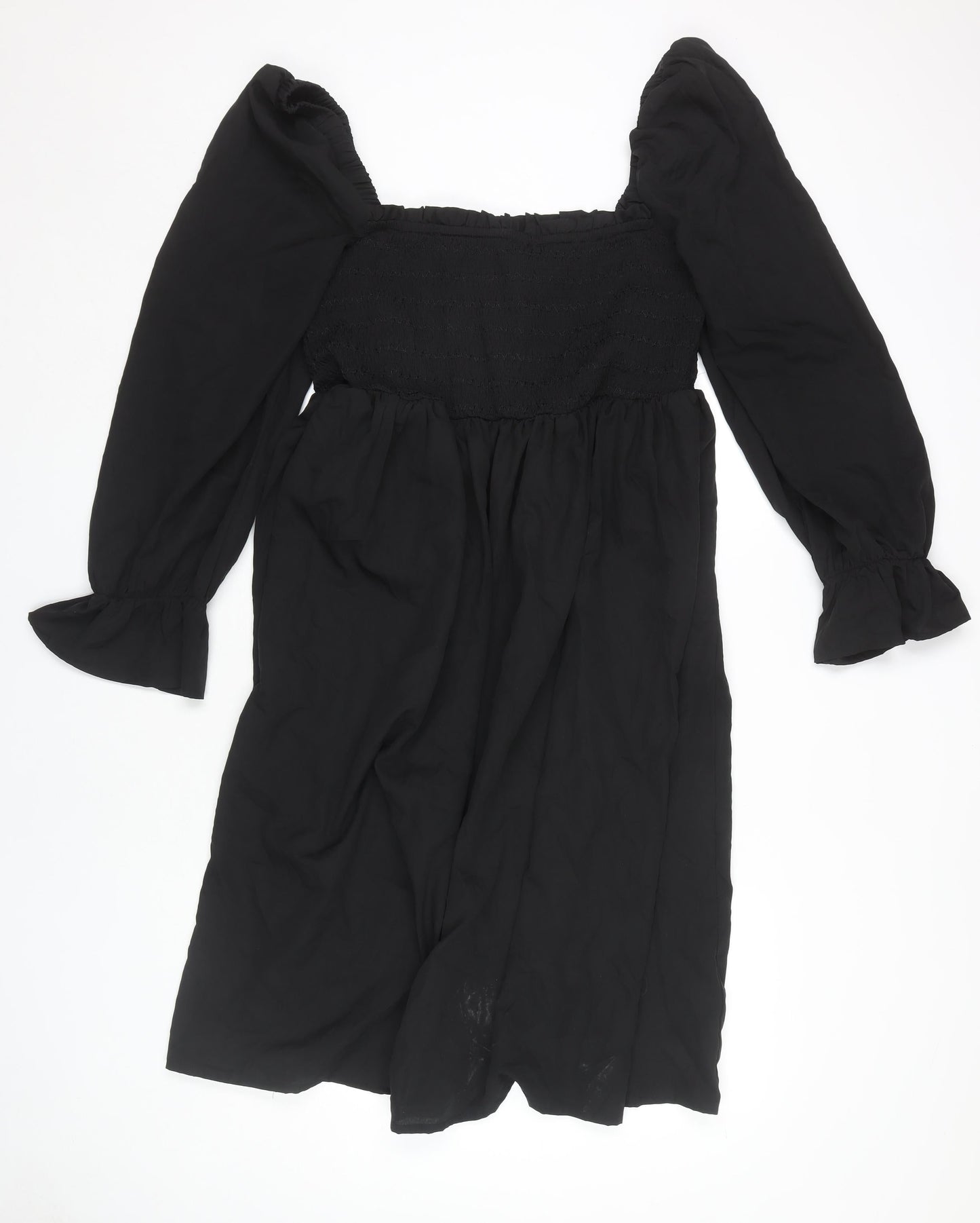 Boohoo Women’s Black Long Sleeve Square Neck Dress