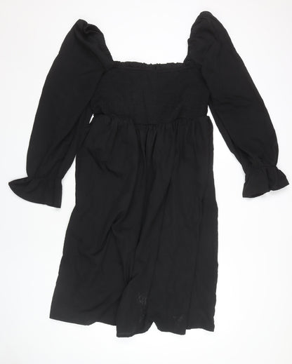 Boohoo Women’s Black Long Sleeve Square Neck Dress