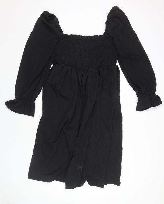 Boohoo Women’s Black Long Sleeve Square Neck Dress