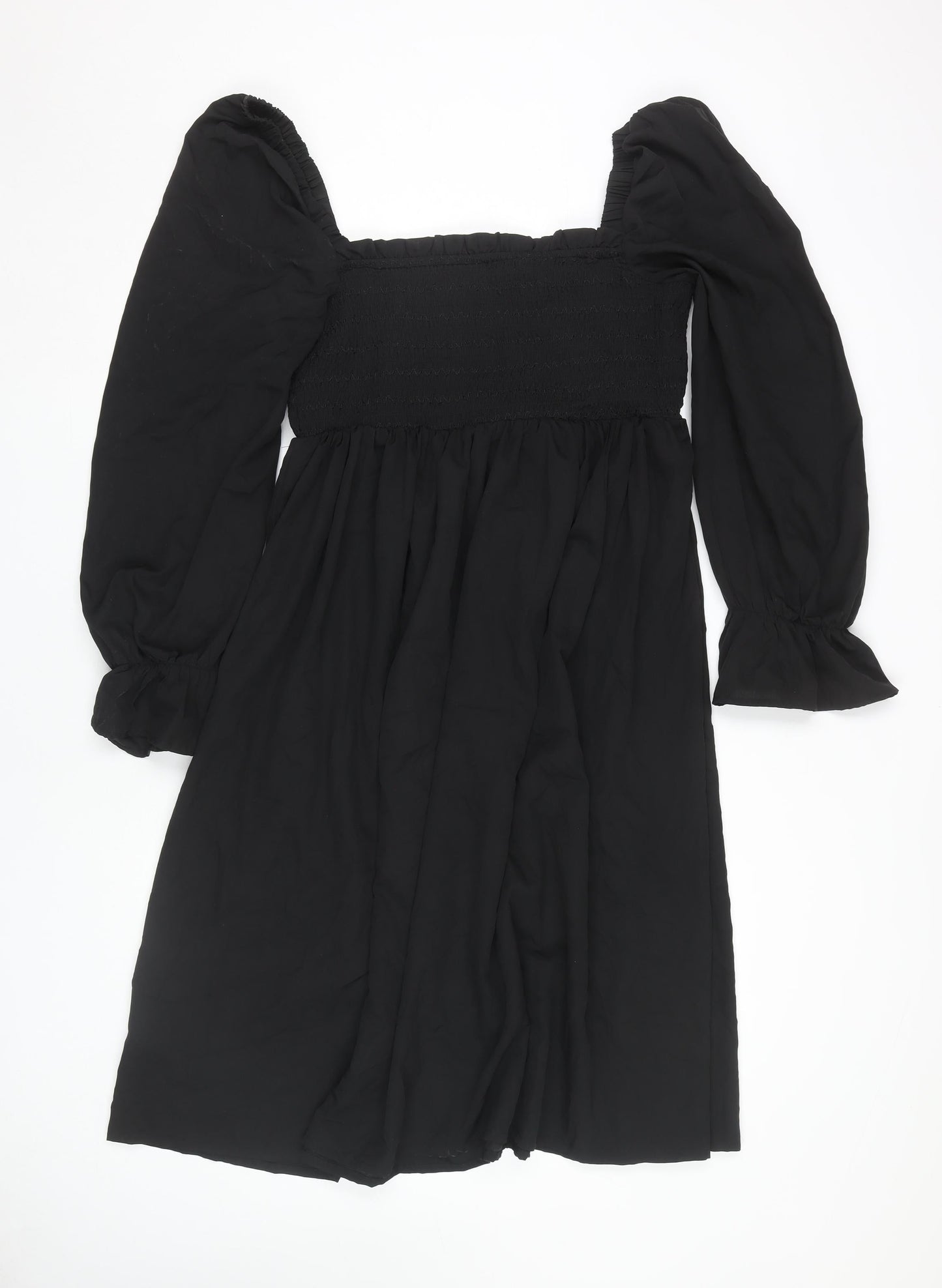 Boohoo Women’s Black Long Sleeve Square Neck Dress
