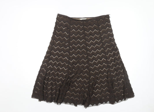 Marks and Spencer Women's Brown A-Line Midi Skirt UK 12