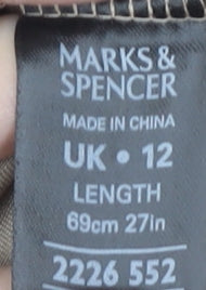 Marks and Spencer Women's Brown A-Line Midi Skirt UK 12