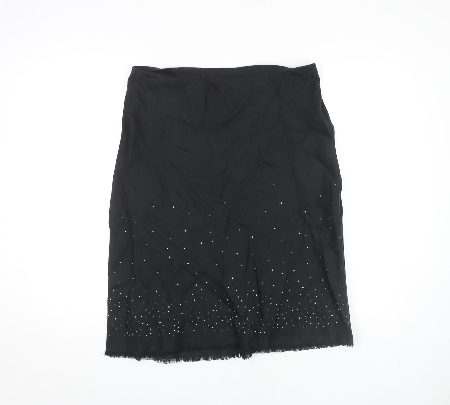 Marks and Spencer Women's Black Linen Pencil Skirt Size 14