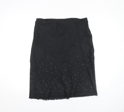 Marks and Spencer Women's Black Linen Pencil Skirt Size 14