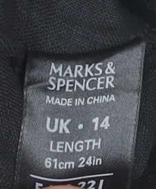 Marks and Spencer Women's Black Linen Pencil Skirt Size 14
