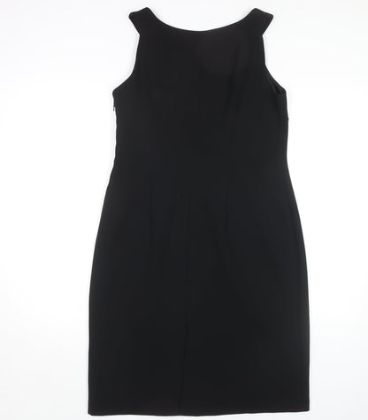 Michaela Louisa Black Sheath Dress, Size 12, Formal, Beaded