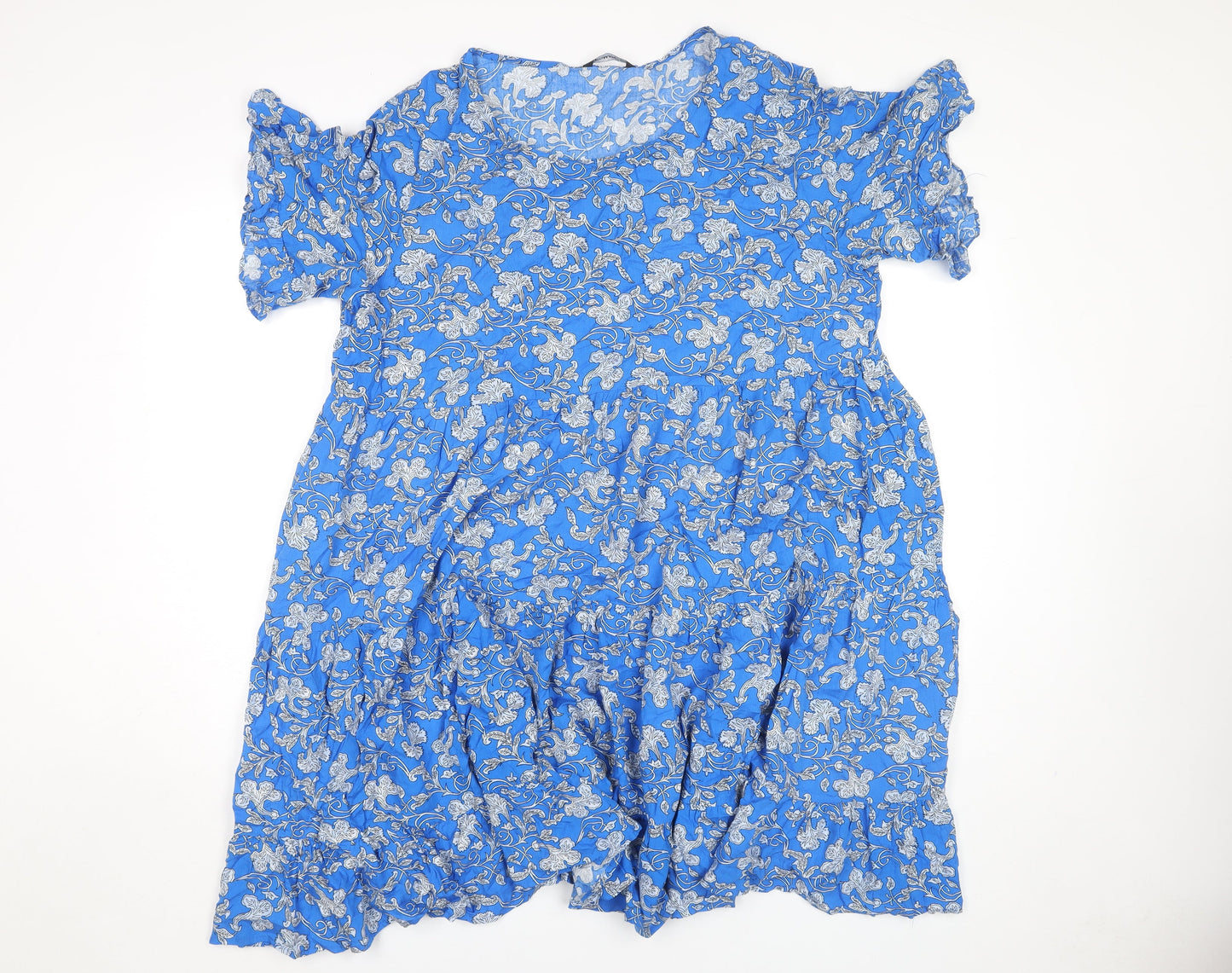 Roman Women’s Blue A-Line Floral Dress Size 18