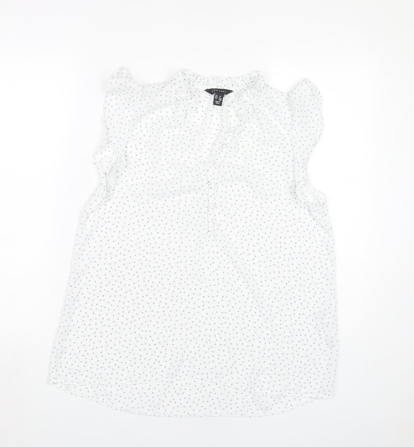 New Look Women's White UK 12 Sleeveless Blouse