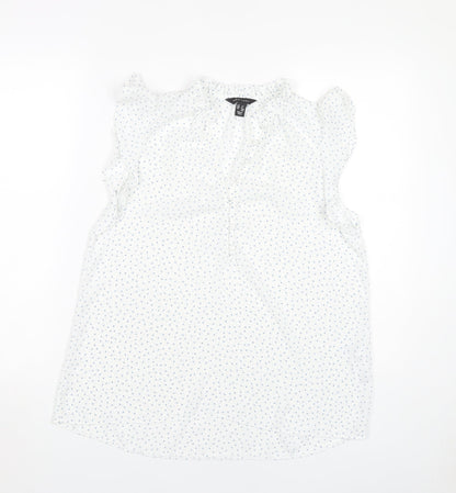 New Look Women's White UK 12 Sleeveless Blouse