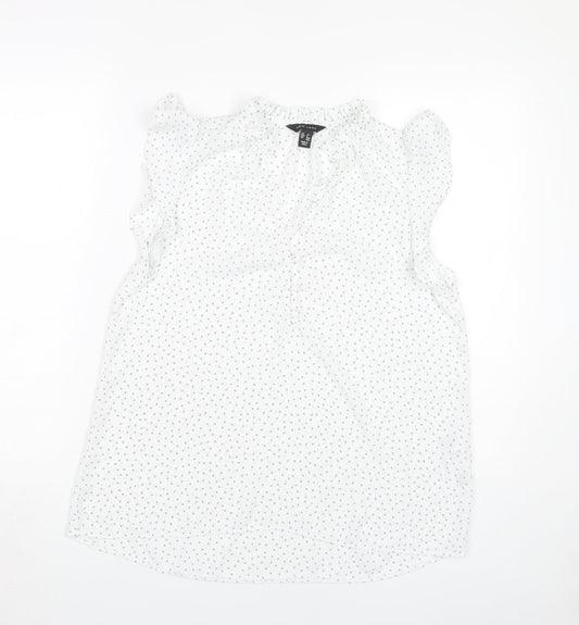 New Look Women's White UK 12 Sleeveless Blouse