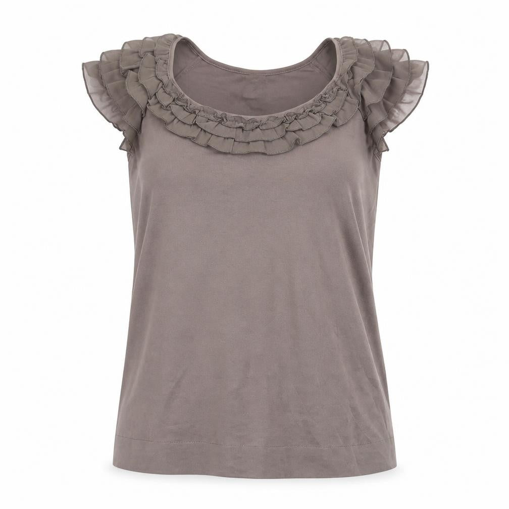 Womens UK Size 6 H&M Brown Basic Blouse