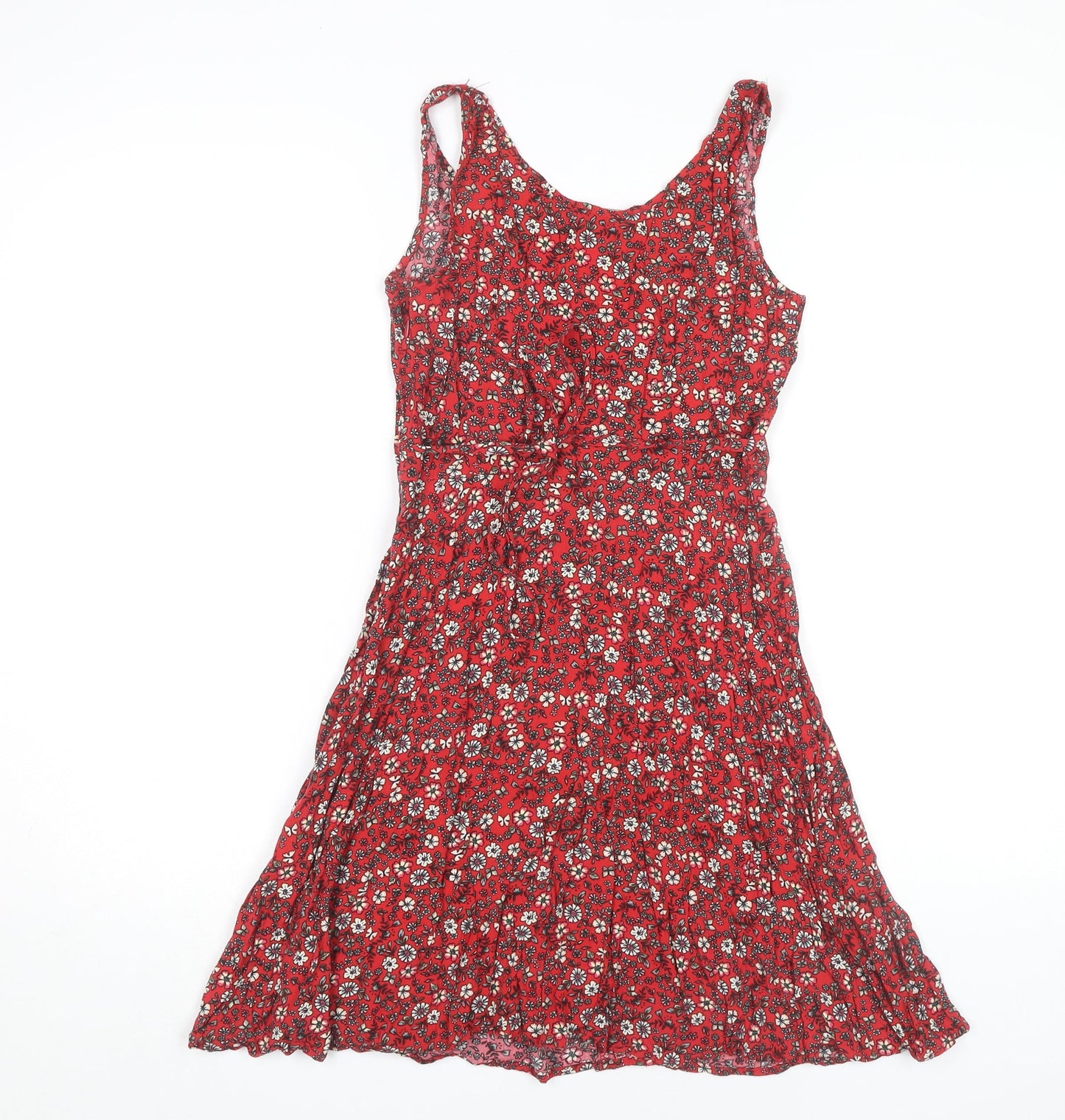Apricot Women's Red Floral A-Line Summer Dress, Size 10