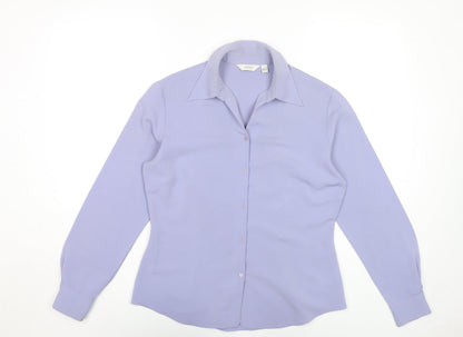 Womens UK Size 12 NEXT Purple Basic Button-Up