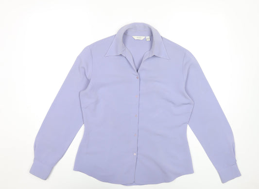 Womens UK Size 12 NEXT Purple Basic Button-Up