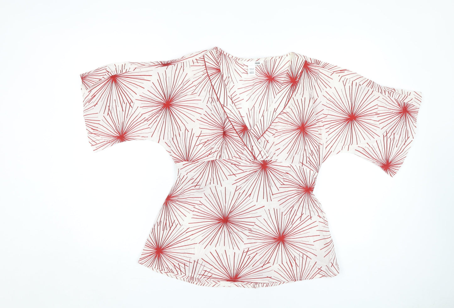 Womens UK Size 14 H&M Red Basic Blouse