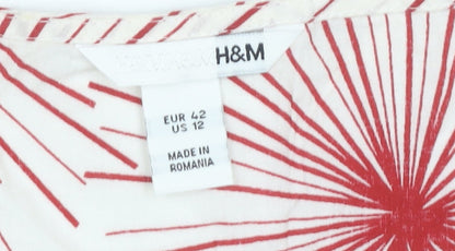 Womens UK Size 14 H&M Red Basic Blouse
