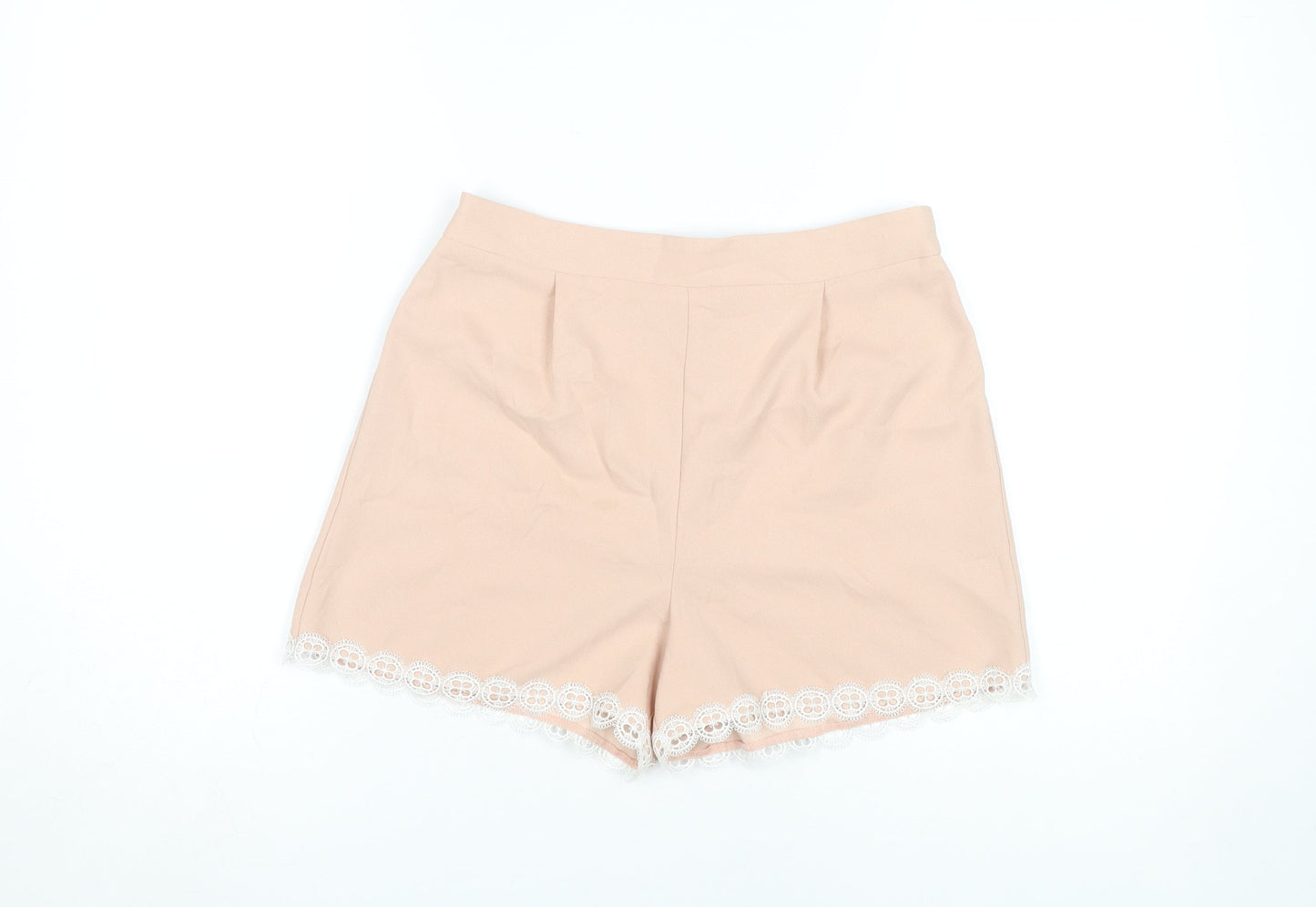 Miss Selfridge Petites Lace Accent Women's Beige Shorts
