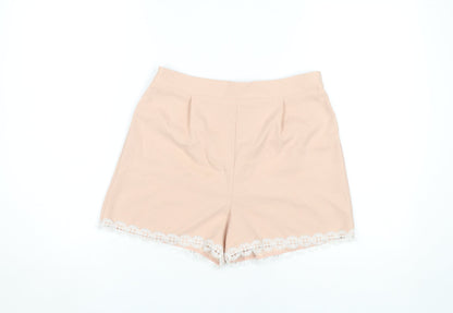 Miss Selfridge Petites Lace Accent Women's Beige Shorts
