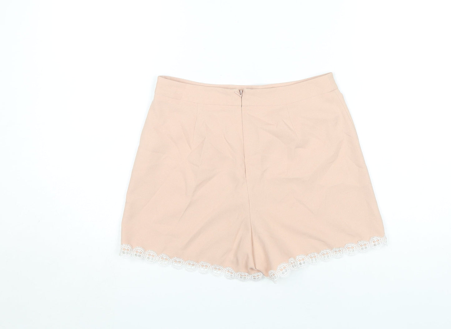 Miss Selfridge Petites Lace Accent Women's Beige Shorts