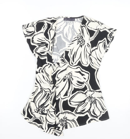 Marks and Spencer Women's Multicoloured Floral Wrap Top Size 6