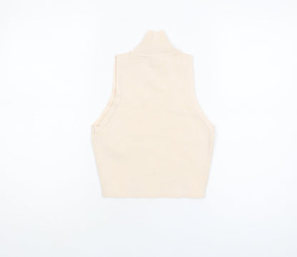 Womens UK Size S Zara Beige Cropped Tank