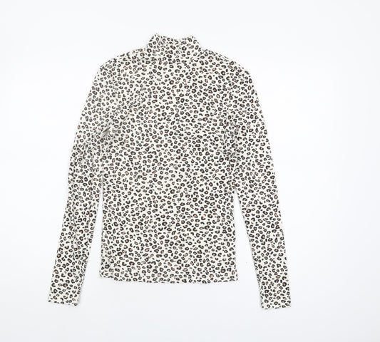 Clockhouse Women's Multicoloured Animal Print High Neck Top