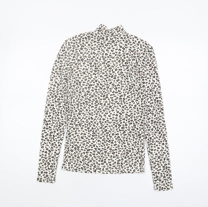 Clockhouse Women's Multicoloured Animal Print High Neck Top