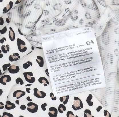 Clockhouse Women's Multicoloured Animal Print High Neck Top