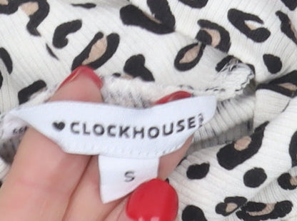 Clockhouse Women's Multicoloured Animal Print High Neck Top