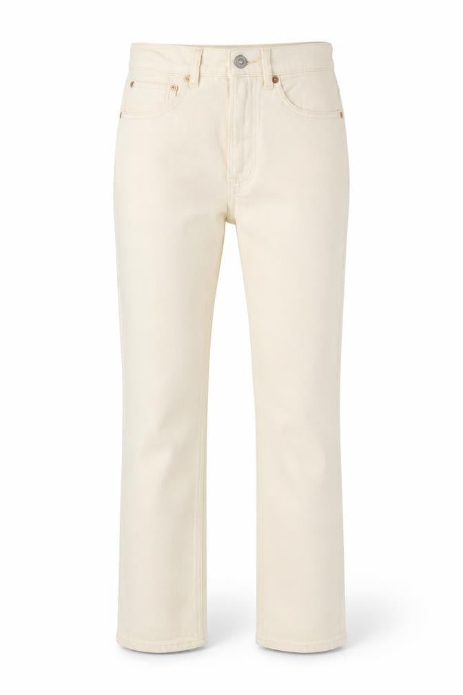 Womens UK Size 8 Stradivarius Slim Fit Straight Ivory Jeans
