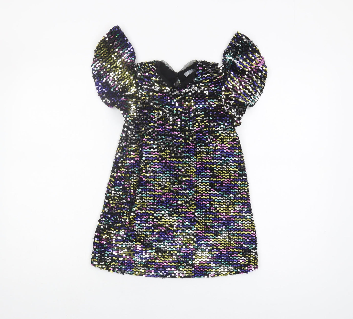 Next Girls Multicoloured Sequin Party Dress, 5 Years, Puff Sleeve