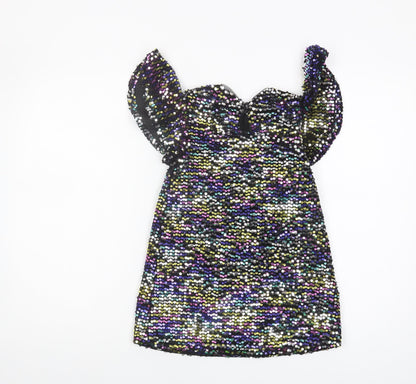 Next Girls Multicoloured Sequin Party Dress, 5 Years, Puff Sleeve