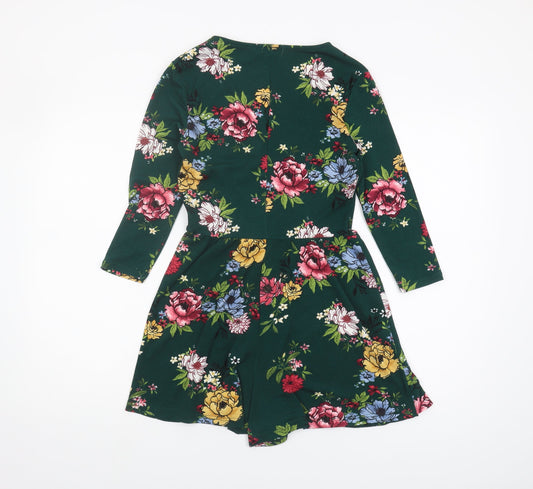 Bershka Women's Floral Playsuit in Multicolour, Size M