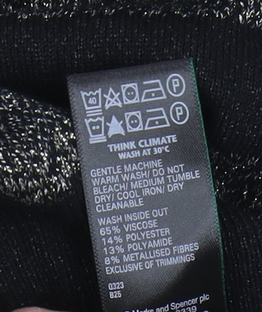 Womens UK Size XS Marks and Spencer Black Pullover Jumper