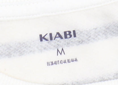 Kiabi Unisex White Striped Crew Neck Sweatshirt M