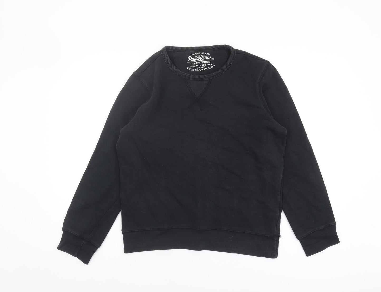 Unisex Adults UK Size 10 Pull & Bear Black Pullover Sweatshirt