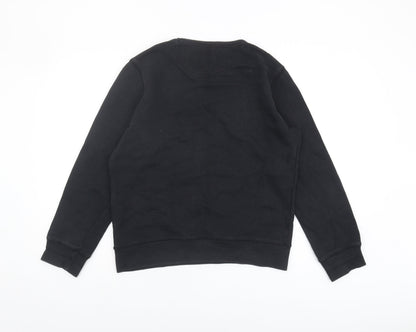 Unisex Adults UK Size 10 Pull & Bear Black Pullover Sweatshirt