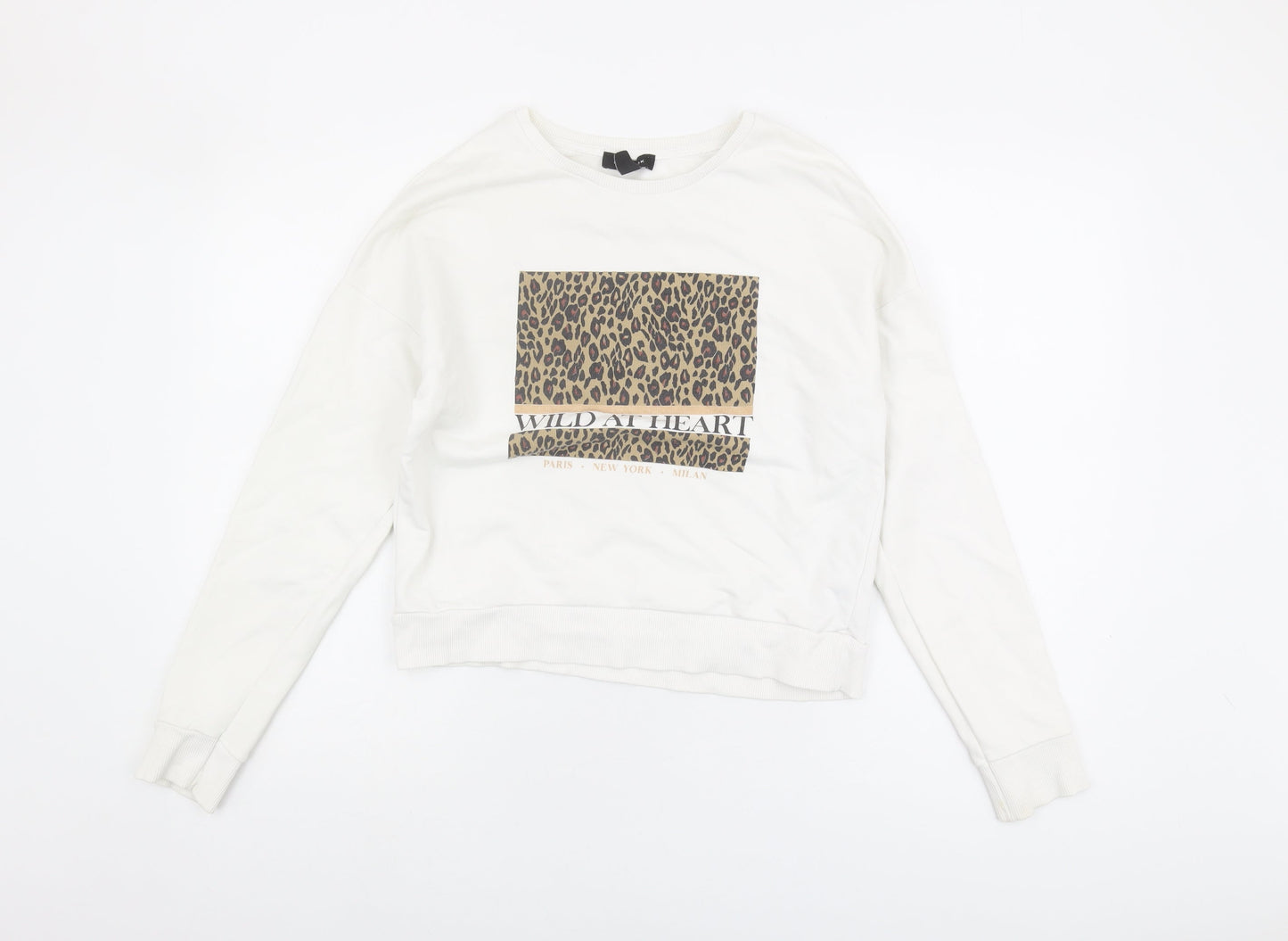 New Look Women's White Pullover Sweatshirt - Size 8