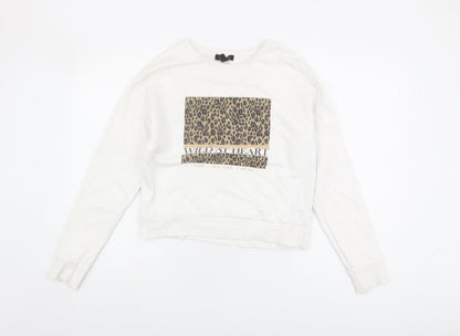 New Look Women's White Pullover Sweatshirt - Size 8